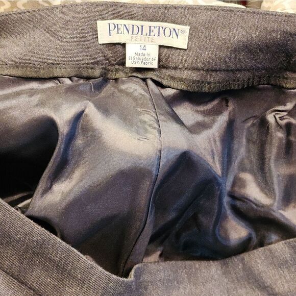 Pendleton Dark Gray Virgin Wool Madison Trouser Pants Size 14P - Picture 9 of 9